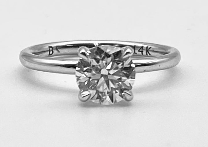 1.01 Carat RBC Diamond E SI2 GIA 14KWG Diamond Band Ring