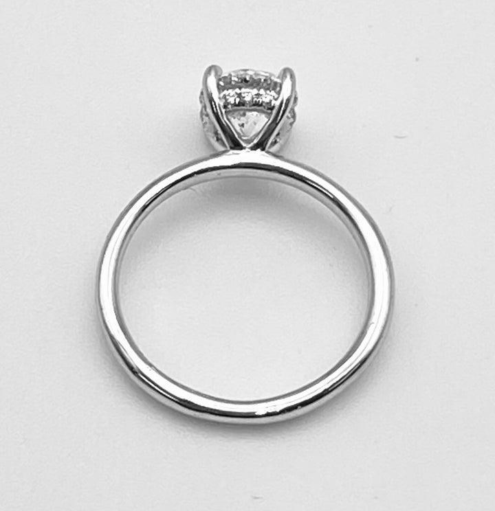 1.01 Carat RBC Diamond E SI2 GIA 14KWG Diamond Band Ring