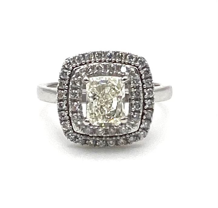 1.01 Carat SI2 K Radiant Cut GIA Diamond WG Ring