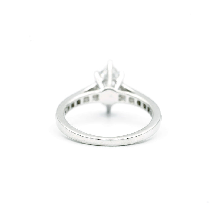 1.02 Carat E SI1 Marquise Brilliant Cut Diamond EGL 18K White Gold