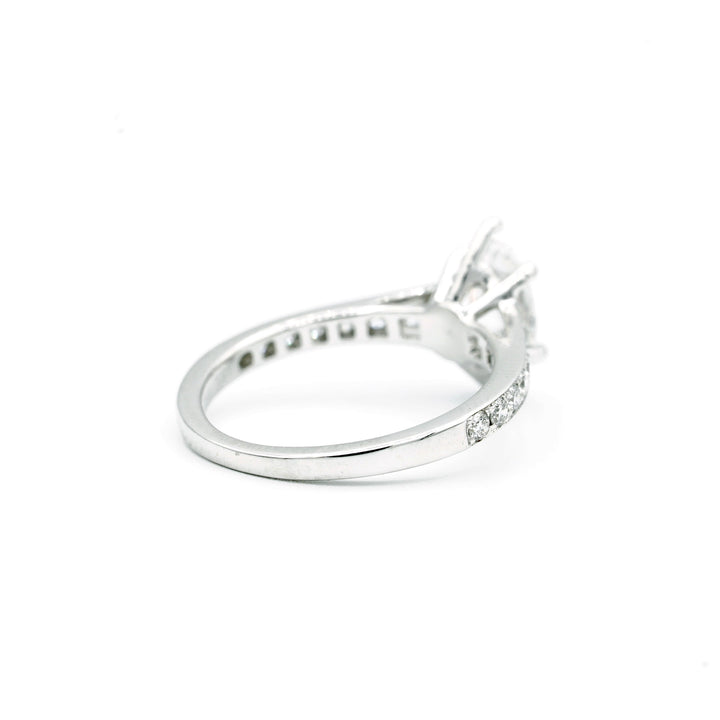 1.02 Carat E SI1 Marquise Brilliant Cut Diamond EGL 18K White Gold