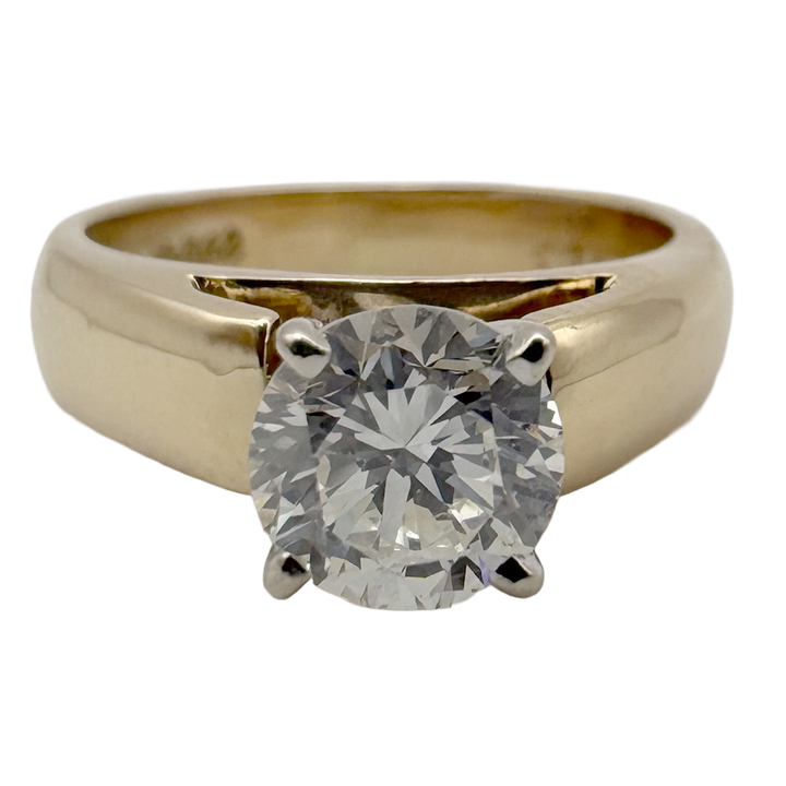 1.05 Carat RBC Diamond 14K YG Solitaire Ring