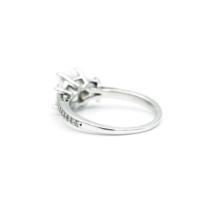 1.32 Carat SI1 E Radiant Cut Diamond 14K White Gold Ring