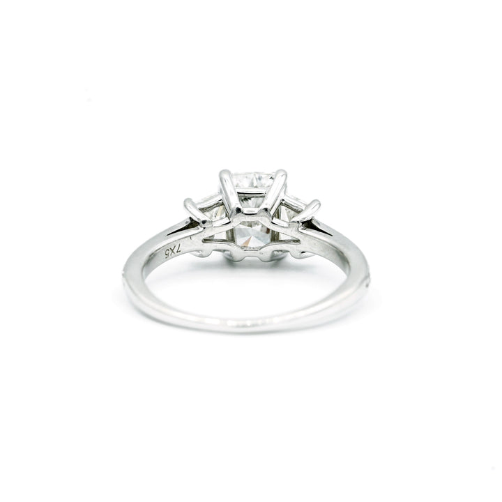 1.32 Carat SI1 E Radiant Cut Diamond 14K White Gold Ring