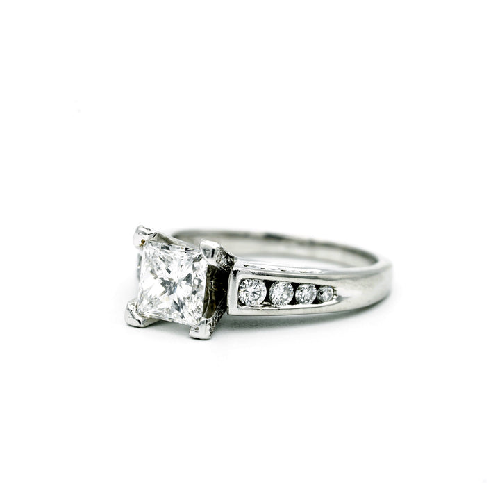 1.40 Carat Princess Cut Diamond Platinum Ring