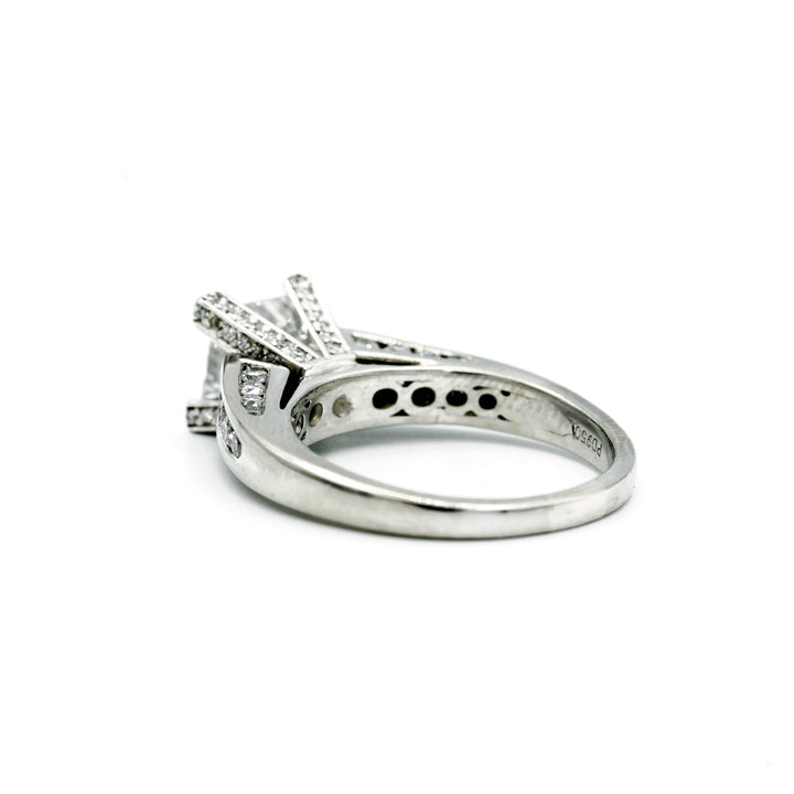1.40 Carat Princess Cut Diamond Platinum Ring