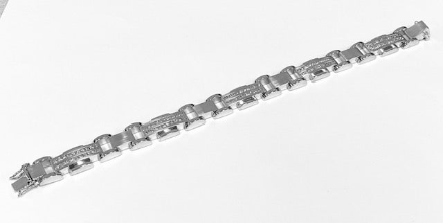 Diamond 14K White Gold Men’s Link Bracelet