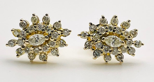 Diamond 14K Yellow Gold Earrings