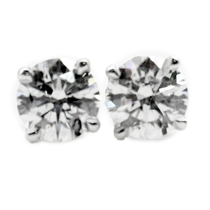 2.06 Carats VS1 F Lab Diamond 14K White Gold Stud Earrings