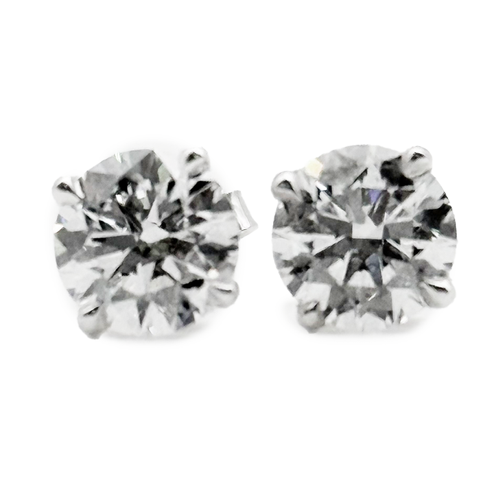 3.15 Carats VS1 E Lab Diamond 14K White Gold Stud Earrings