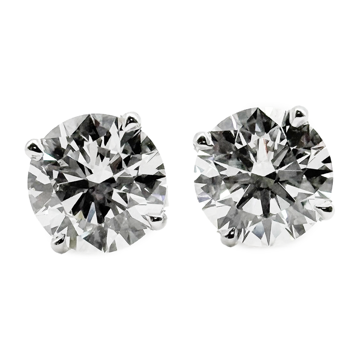 4.13 Carat VS1 E Lab Diamond 14K White Gold Stud Earrings
