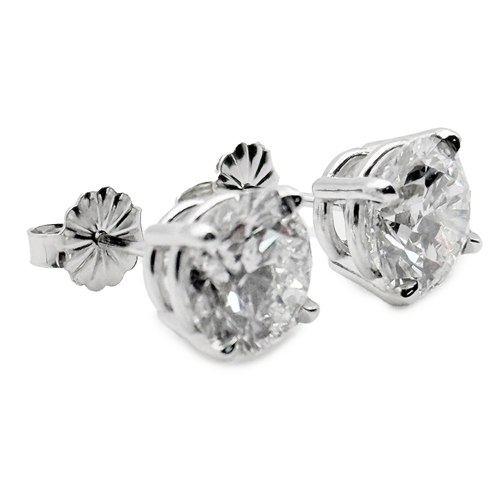 4.13 Carat VS1 E Lab Diamond 14K White Gold Stud Earrings