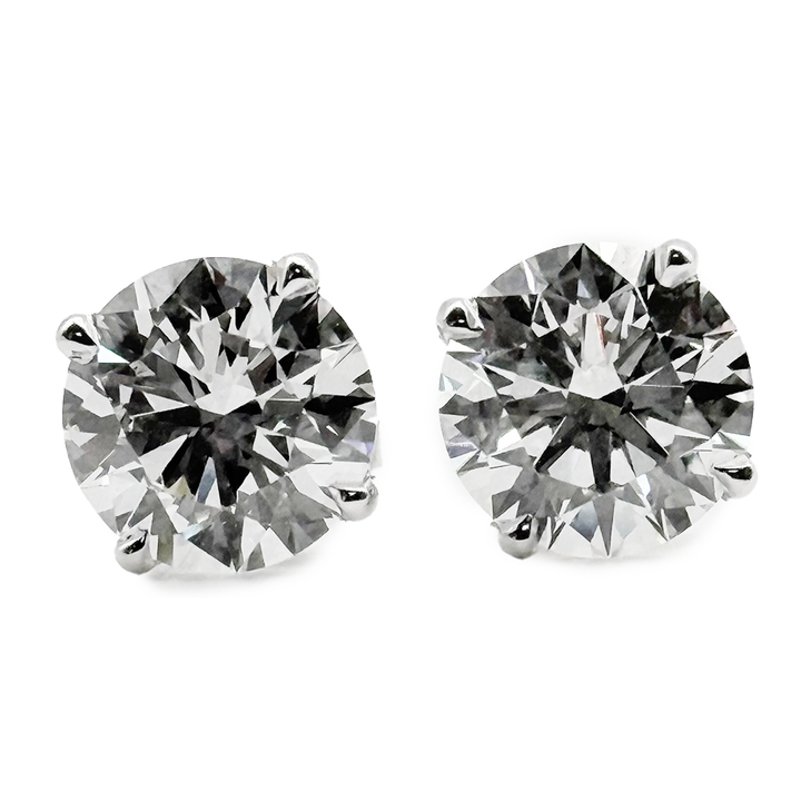 6.01 Carat VS1 E Lab Diamond 14K White Gold Stud Earrings
