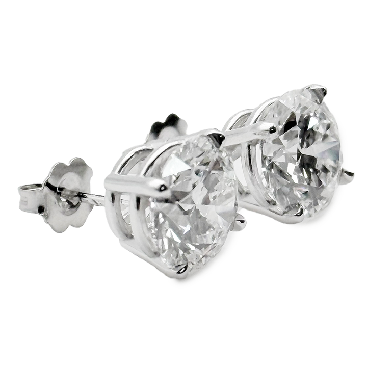 6.01 Carat VS1 E Lab Diamond 14K White Gold Stud Earrings