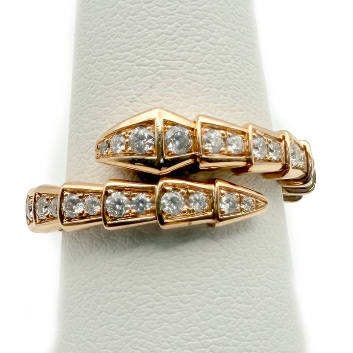 Bvlgari Serpenti Viper Diamond 18K Rose Gold Ring