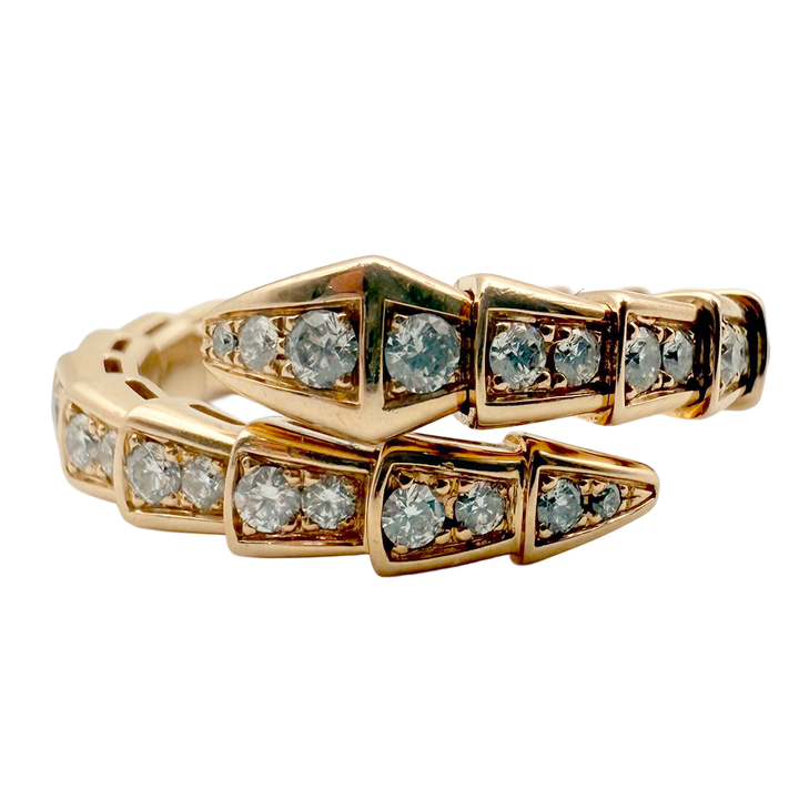 Bvlgari Serpenti Viper Diamond 18K Rose Gold Ring