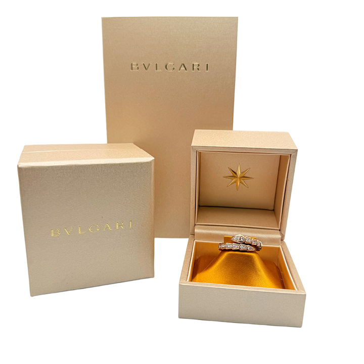 Bvlgari Serpenti Viper Diamond 18K Rose Gold Ring
