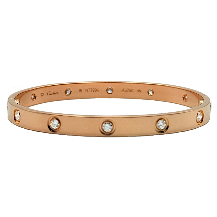 Cartier Diamond 18K Rose Gold Love Bracelet