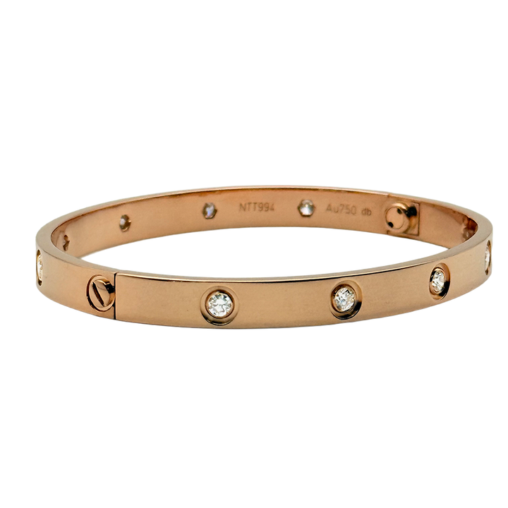 Cartier Diamond 18K Rose Gold Love Bracelet