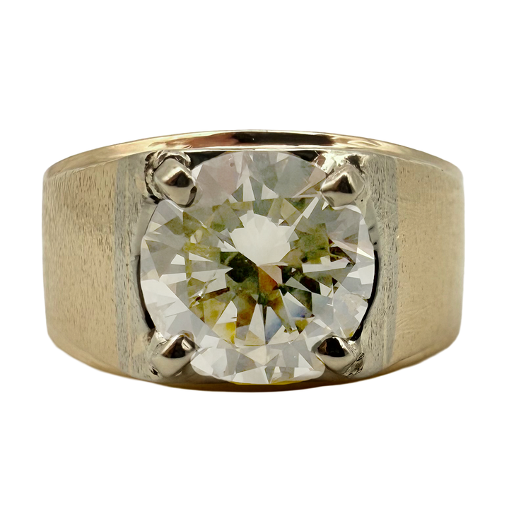 Diamond 14K Yellow Gold Solitaire Gent's Ring