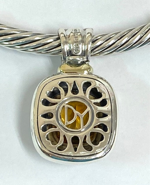 David Yurman Cable Two-Tone Choker & Citrine Two Tone Pendant