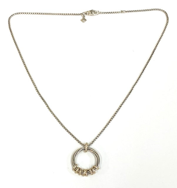 David Yurman Diamond 18K Yellow Gold & Sterling Silver Helena Pendant & Chain