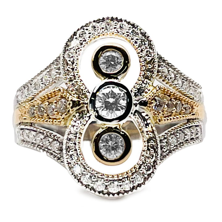Diamond 14K Rose & White Gold Ring