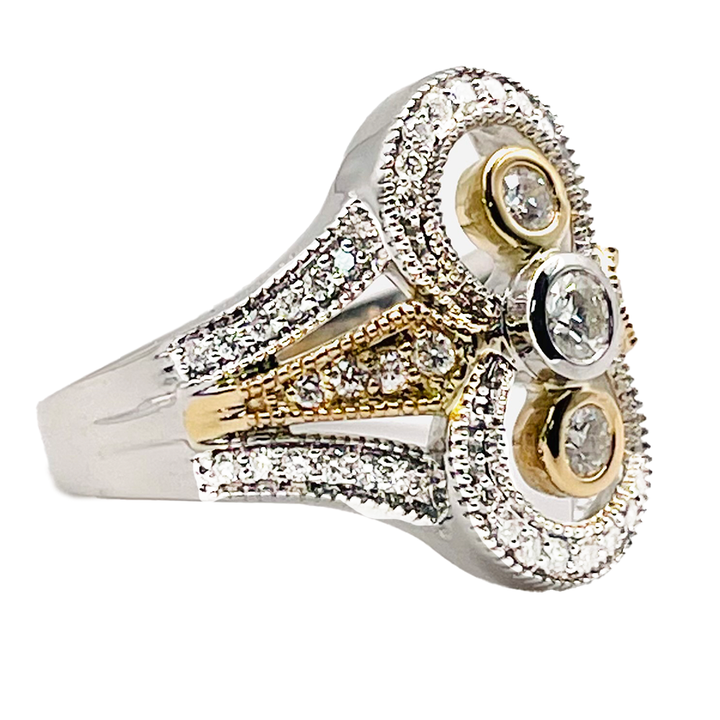 Diamond 14K Rose & White Gold Ring