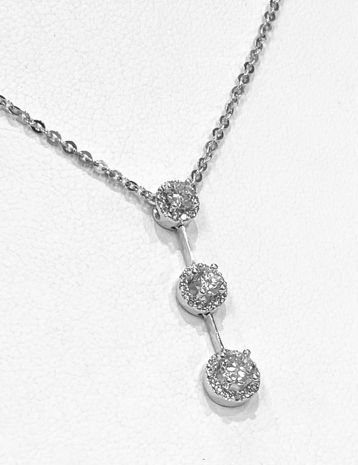Diamond 14K White Gold Drop Pendant & Chain