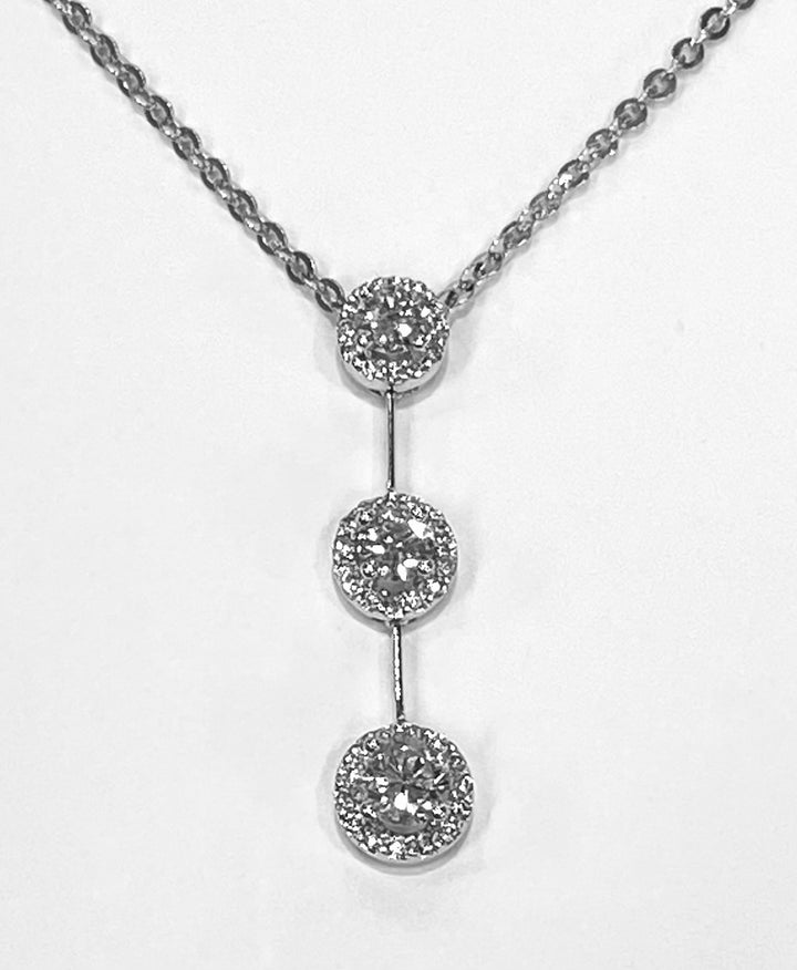 Diamond 14K White Gold Drop Pendant & Chain