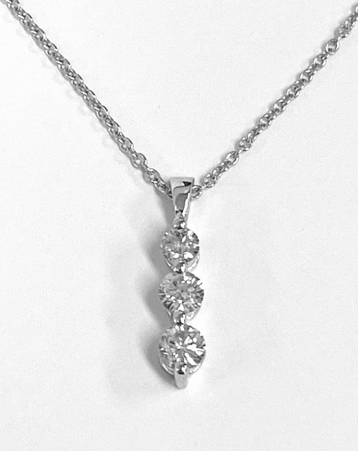 Diamond 14K White Gold Journey Pendant & Chain