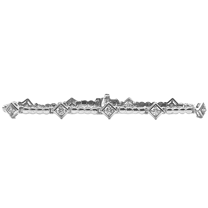Diamond 14K White Gold Link Style Bracelet