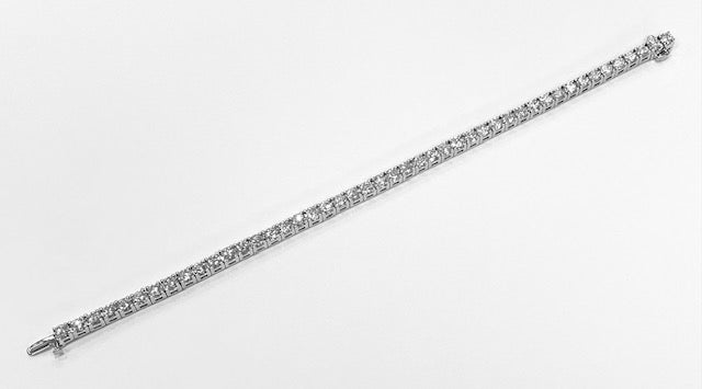 Diamond 14K White Gold Tennis Bracelet 7.82 Carats