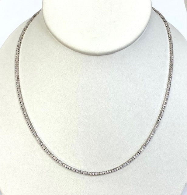 Diamond 14K White Gold Tennis Necklace