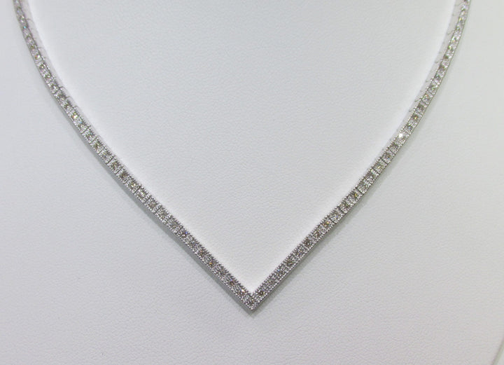 Diamond 14K White Gold Tennis Style Necklace