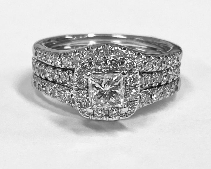 Diamond 14K White Gold Wedding Ring Set