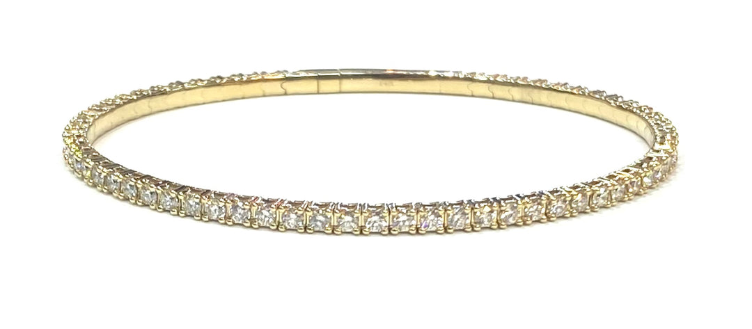 Diamond 14K YG Flexible Bangle Bracelet