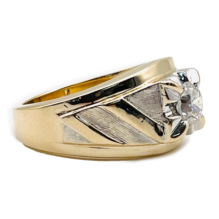Diamond 14K Yellow Gold Gents Vintage Ring