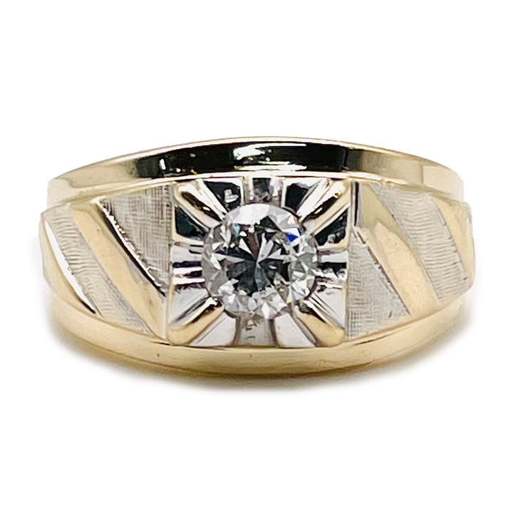 Diamond 14K Yellow Gold Gents Vintage Ring