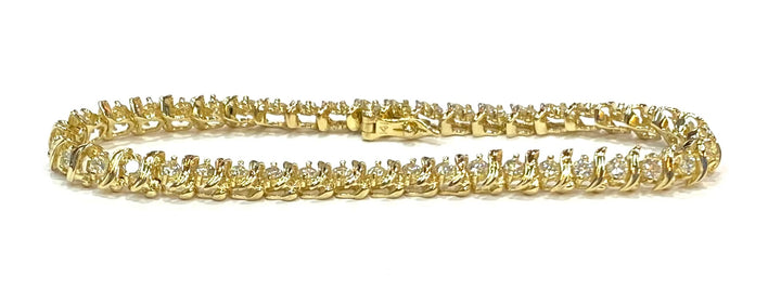 Diamond 14K Yellow Gold Tennis Bracelet