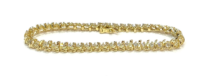 Diamond 14K Yellow Gold Tennis Bracelet