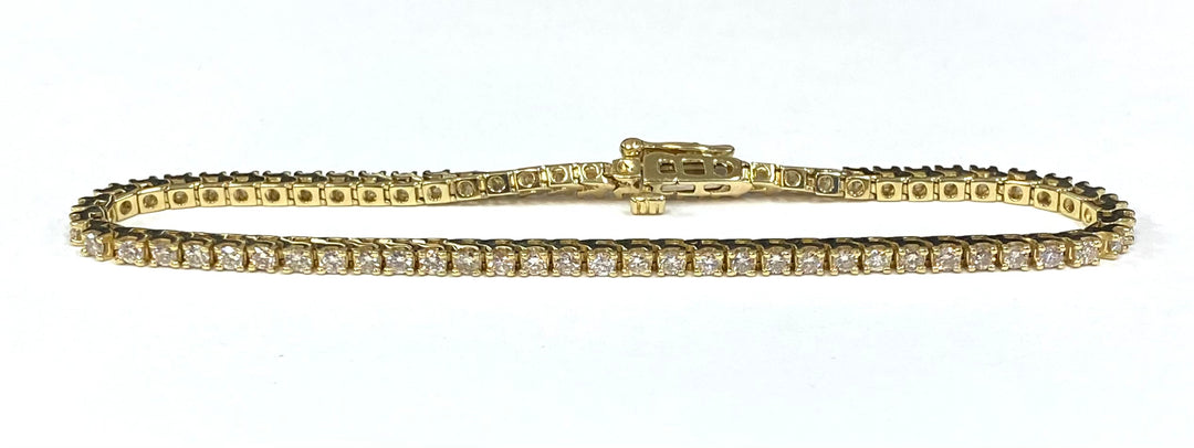 Diamond 14K Yellow Gold Tennis Bracelet 2.25 Carats