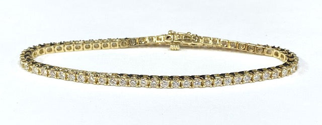 Diamond 14K Yellow Gold Tennis Bracelet 2.50 Carats