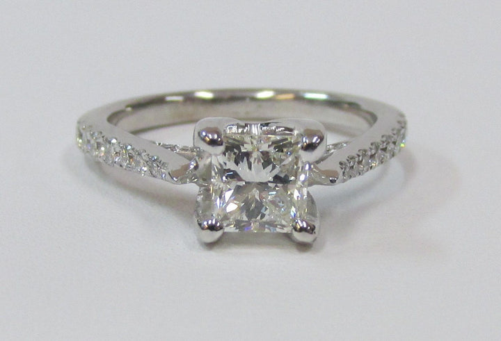 Diamond 18K White Gold Engagement-Wedding Ring