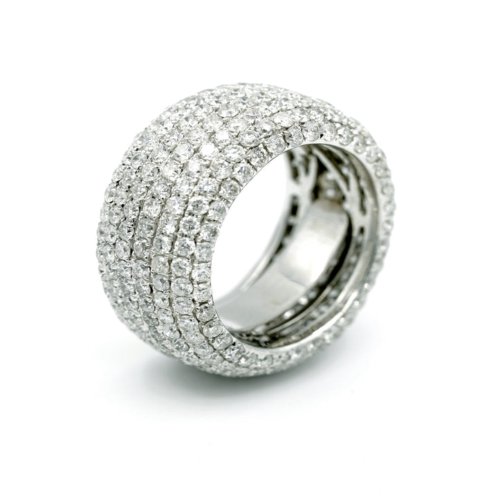 Diamond Pave 14K White Gold Eternity Band
