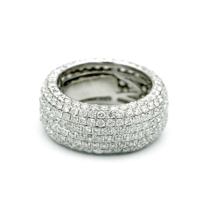 Diamond Pave 14K White Gold Eternity Band