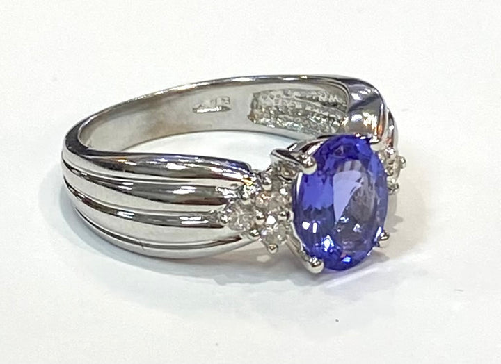 Tanzanite Diamond 14K White Gold Ring