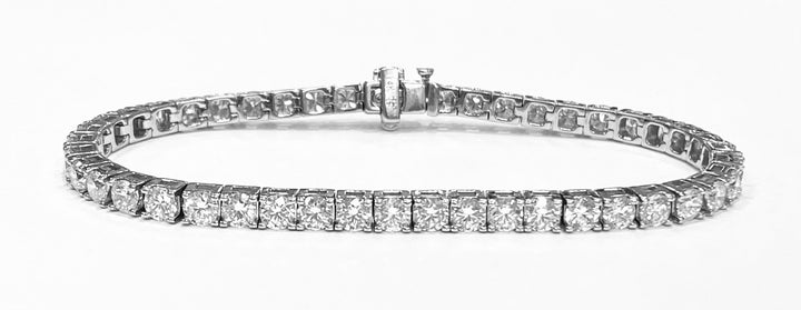 Diamond 14K White Gold Tennis Bracelet 7.82 Carats