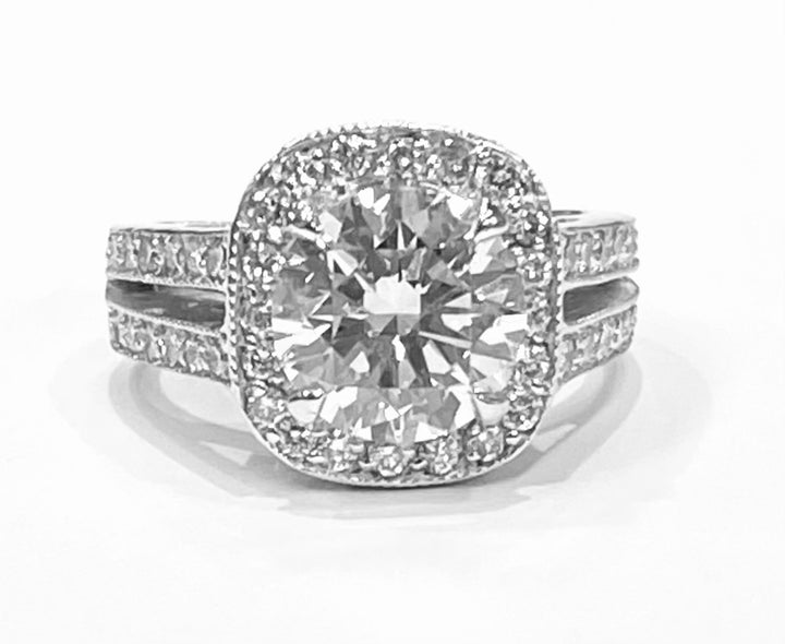 3.02 Carat Lab Grown Diamond 14K White Gold Ring