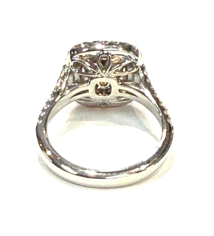 Fancy Yellow & Colorless Diamond 18K White Gold Ring